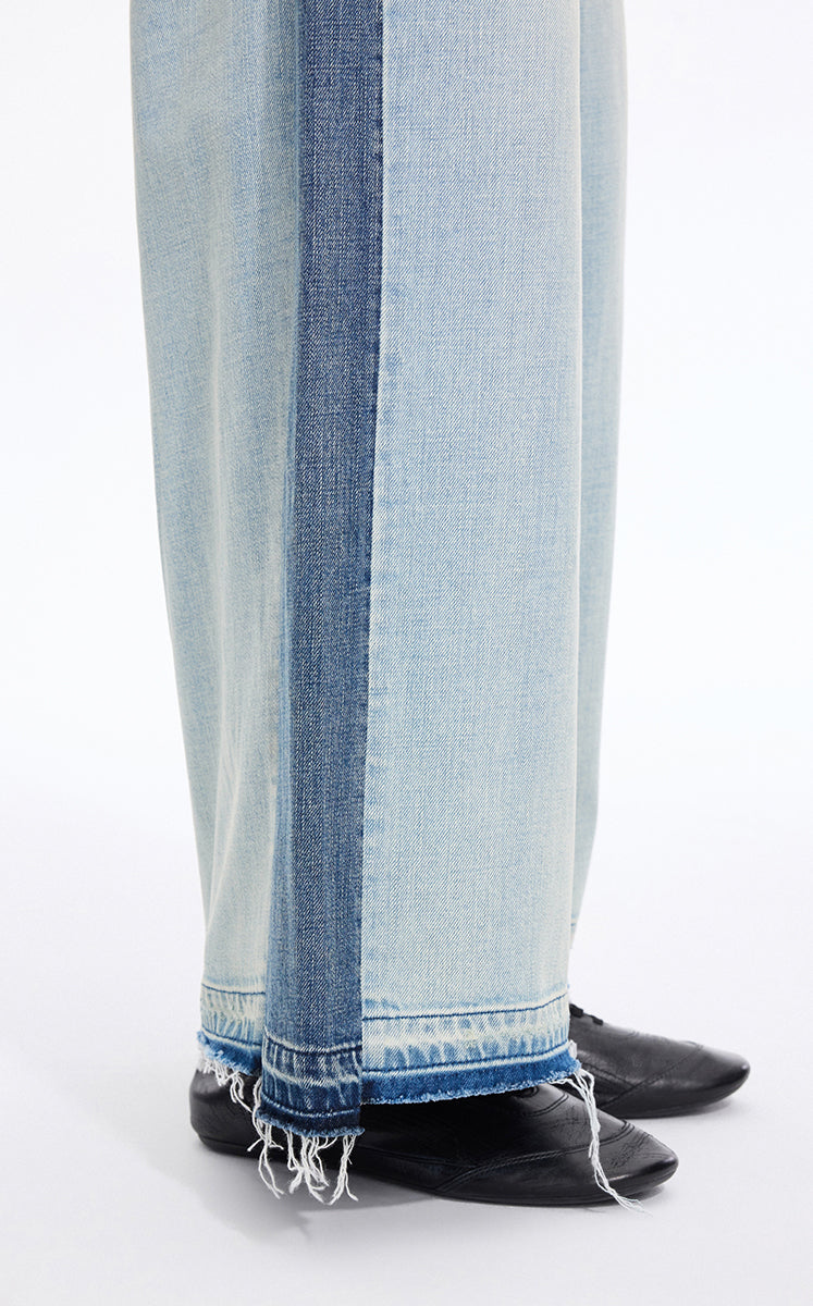 Pants / JNBY Wide-Leg Colorblock Denim Pants