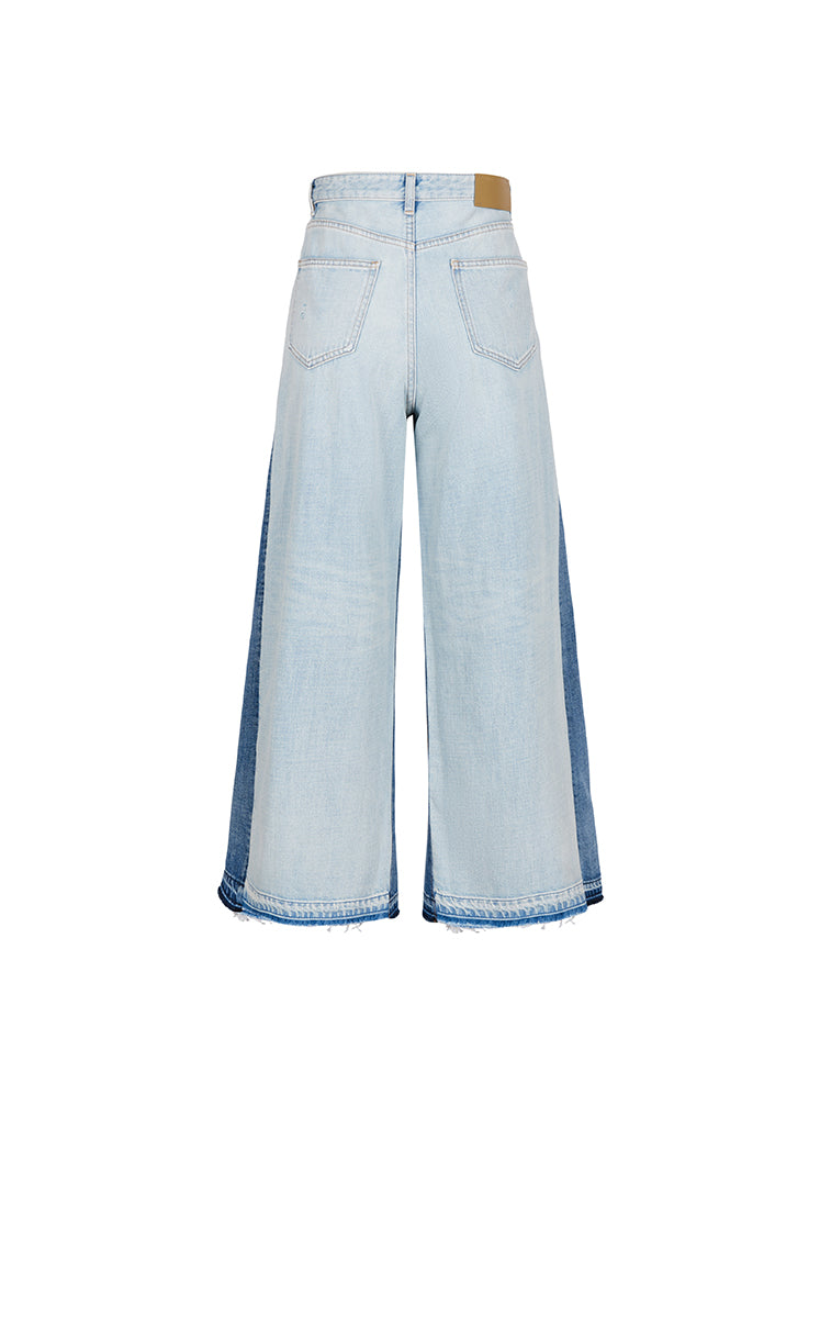Pants / JNBY Wide-Leg Colorblock Denim Pants