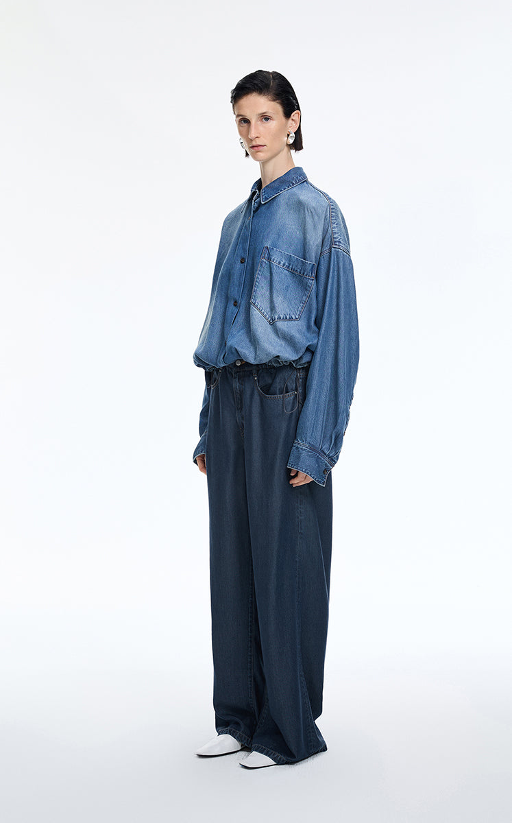 Pants / JNBY Wide-Leg Drawstring Lyocell Jeans