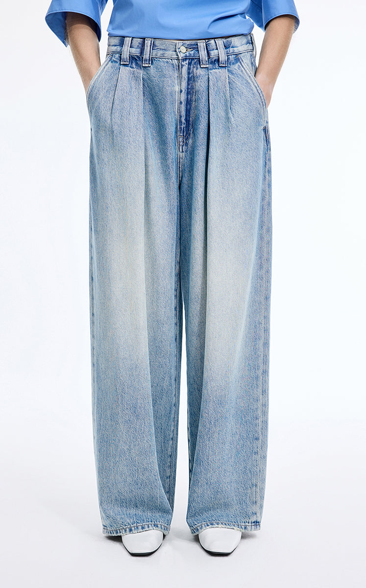 Pants / JNBY Wide-Leg Extra-Long Lyocell Denim Pants Light Denim Blue