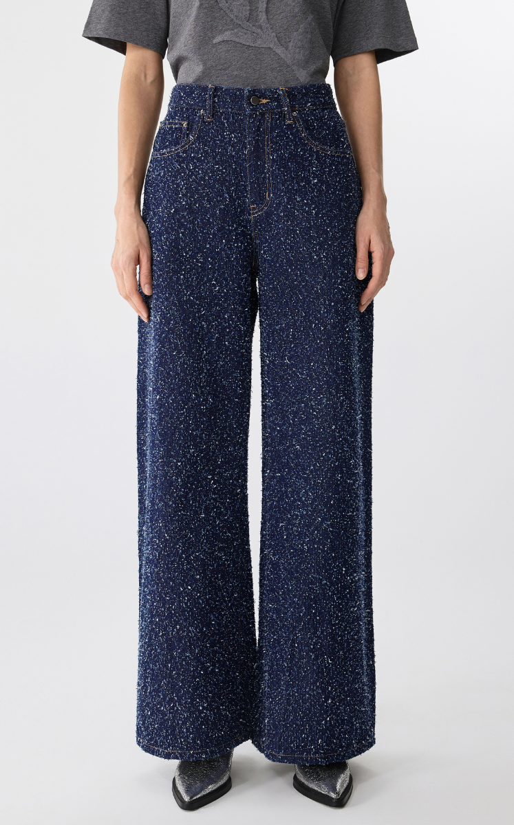 Pants / JNBY Wide-Leg Rolled Hem Denim Pants Blue