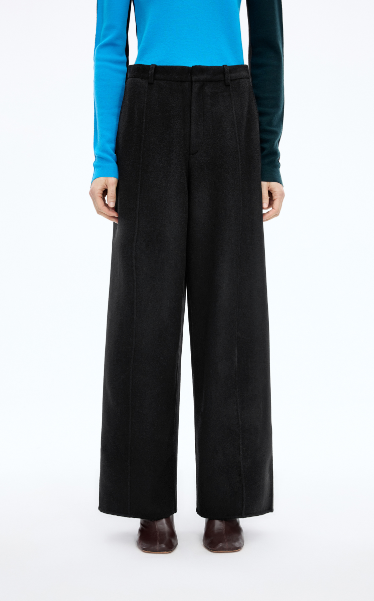 Pants / JNBY Wool-Blend Wide-Leg Trousers Black