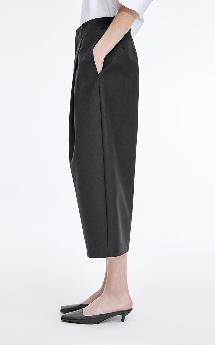 Pants / JNBY Wool Blend Cropped Wide-Leg Trousers