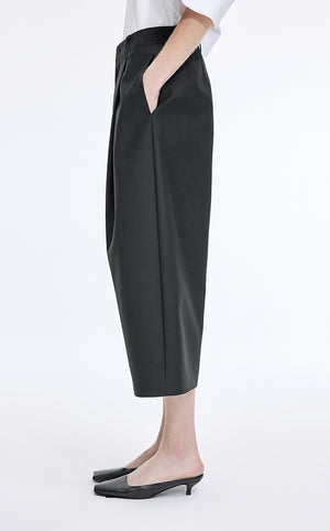 Pants / JNBY Wool Blend Cropped Wide-Leg Trousers