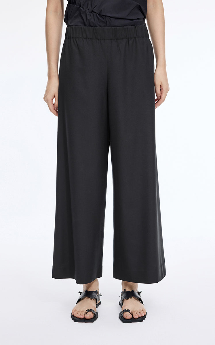 Pants / JNBY Wool Cropped Straight-Leg Pants Black