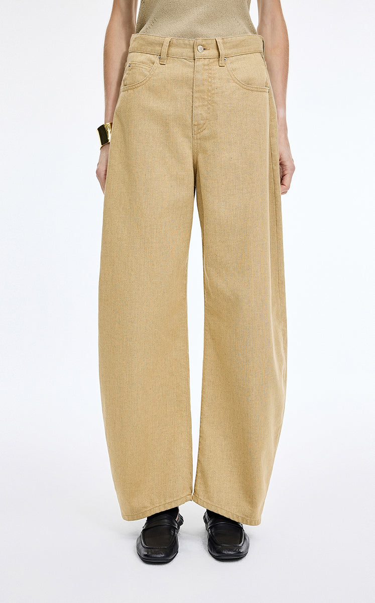 Pants / JNBY Coated Denim Banana Pants Khaki Denim