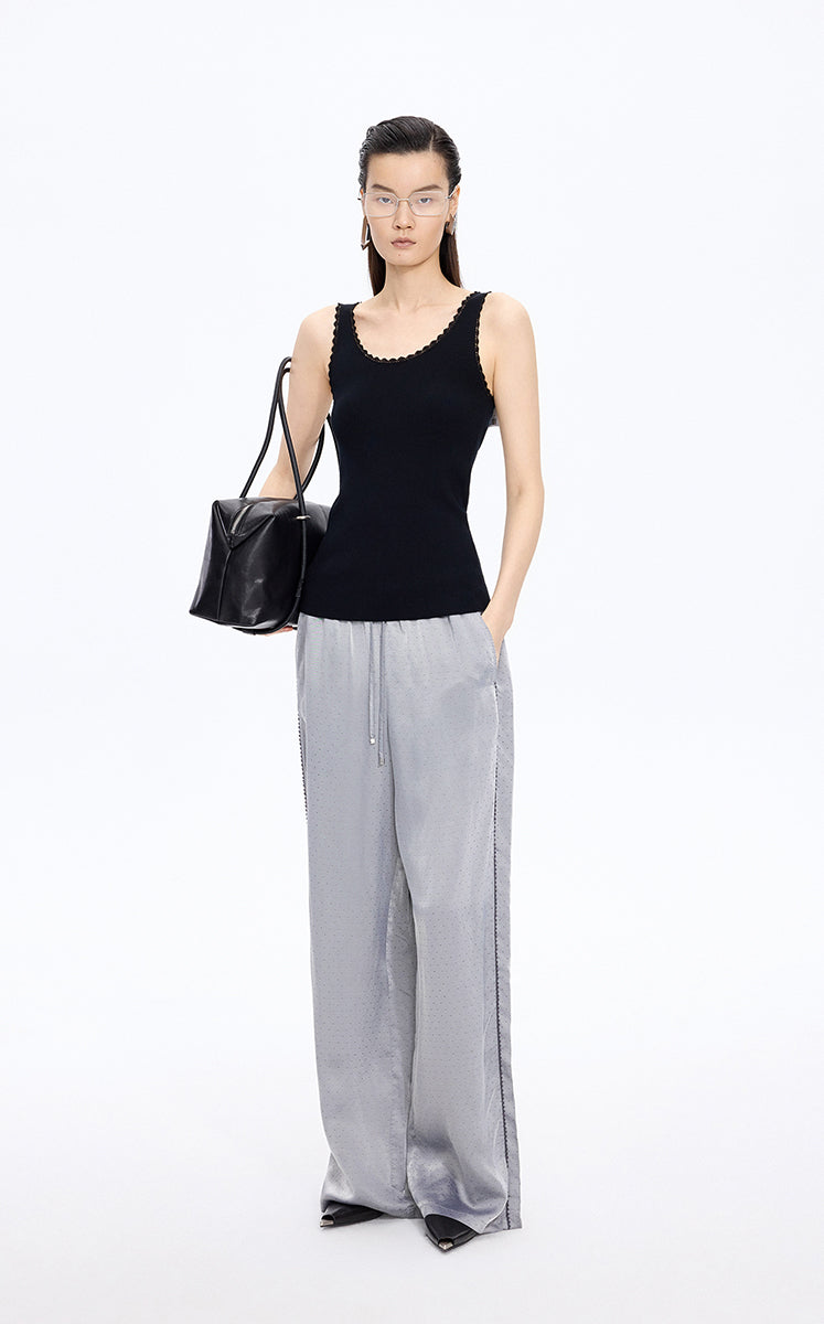 Pants / JNBY Cupro Jacquard Wide-Leg Pants