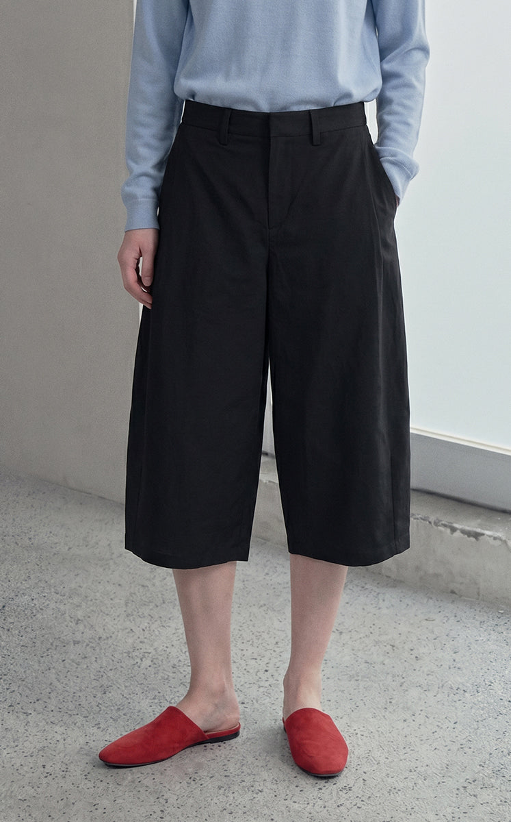 Pants / JNBY Linen-Blend Cropped Banana Pants Black