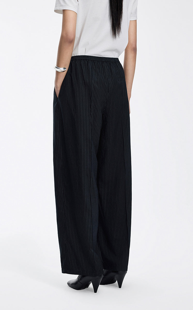Pants / JNBY Striped Modal Blend Wide Leg Trousers