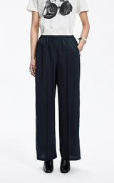Pants / JNBY Striped Modal Blend Wide Leg Trousers