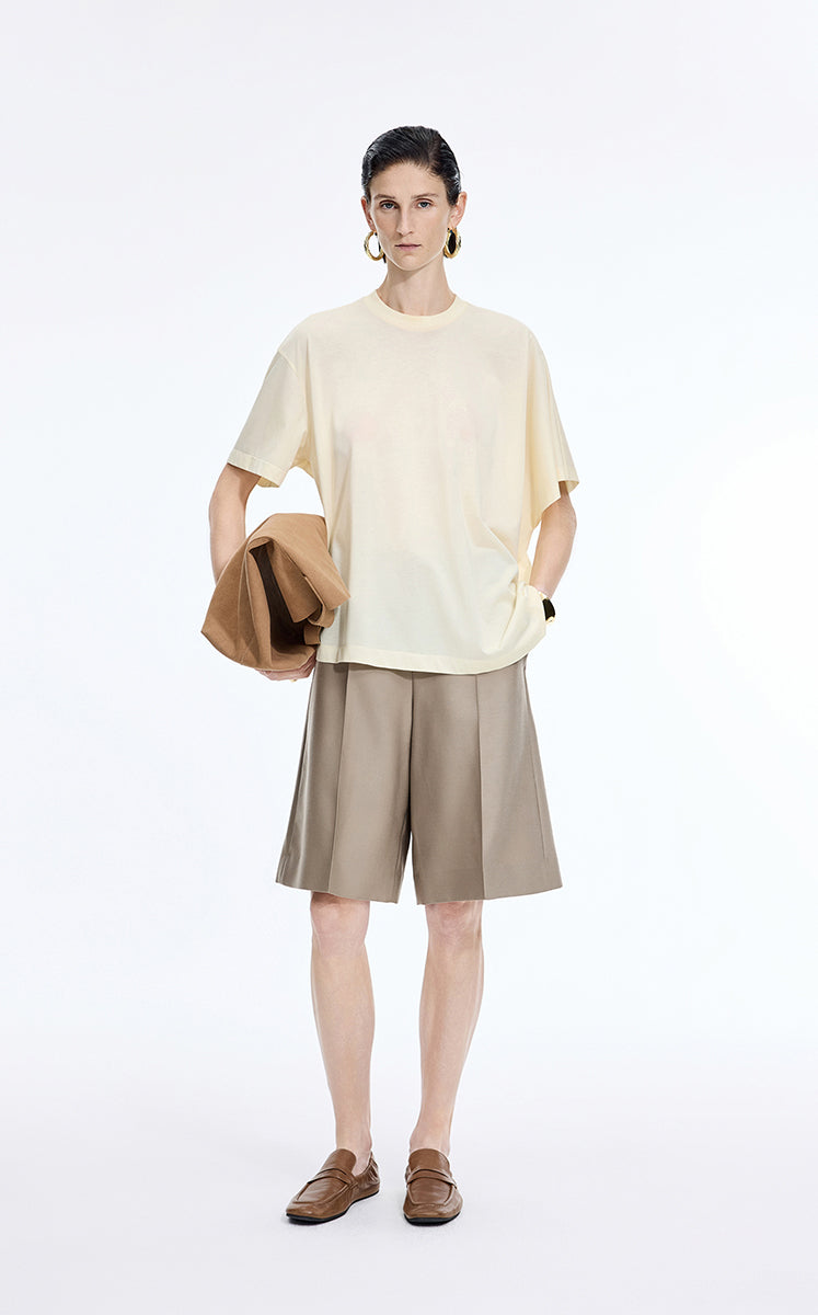 Pants / JNBY A-Line Twill Cropped Pants Taupe Grey-1