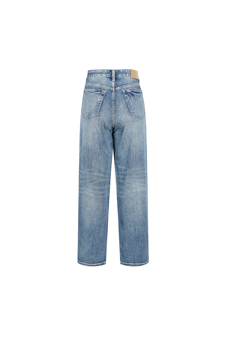 Pants / JNBY Classic Straight-Leg Denim Jeans Washed Denim Blue-1