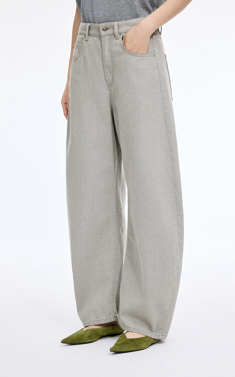 Pants / JNBY Coated Denim Banana Pants Light Grey Denim-2