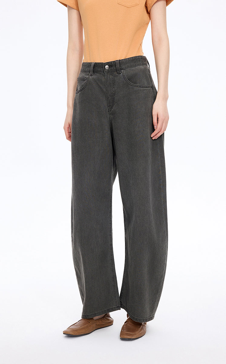 Pants / JNBY Coated Denim Banana Pants Black Wash Denim-3