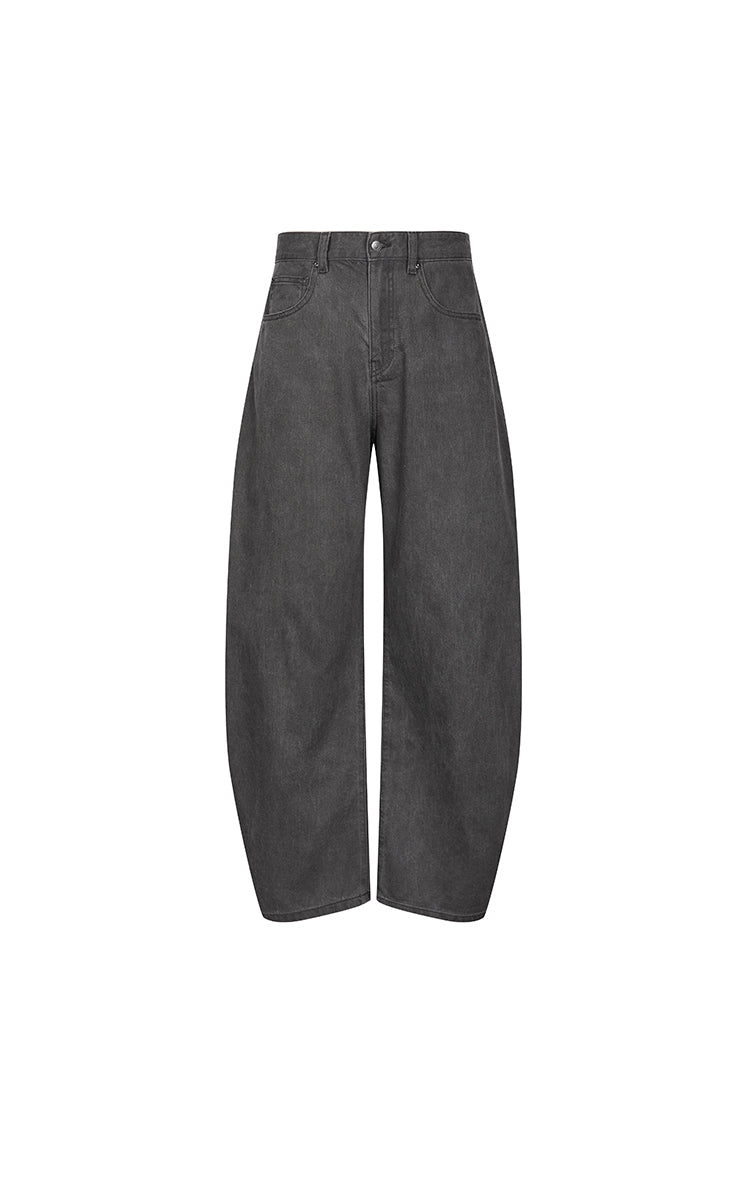 Pants / JNBY Coated Denim Banana Pants Black Wash Denim-3