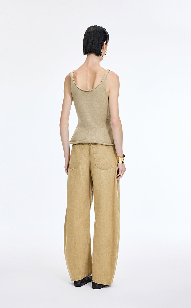 Pants / JNBY Coated Denim Banana Pants Khaki Denim-1