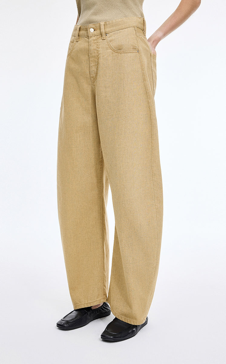 Pants / JNBY Coated Denim Banana Pants Khaki Denim-1