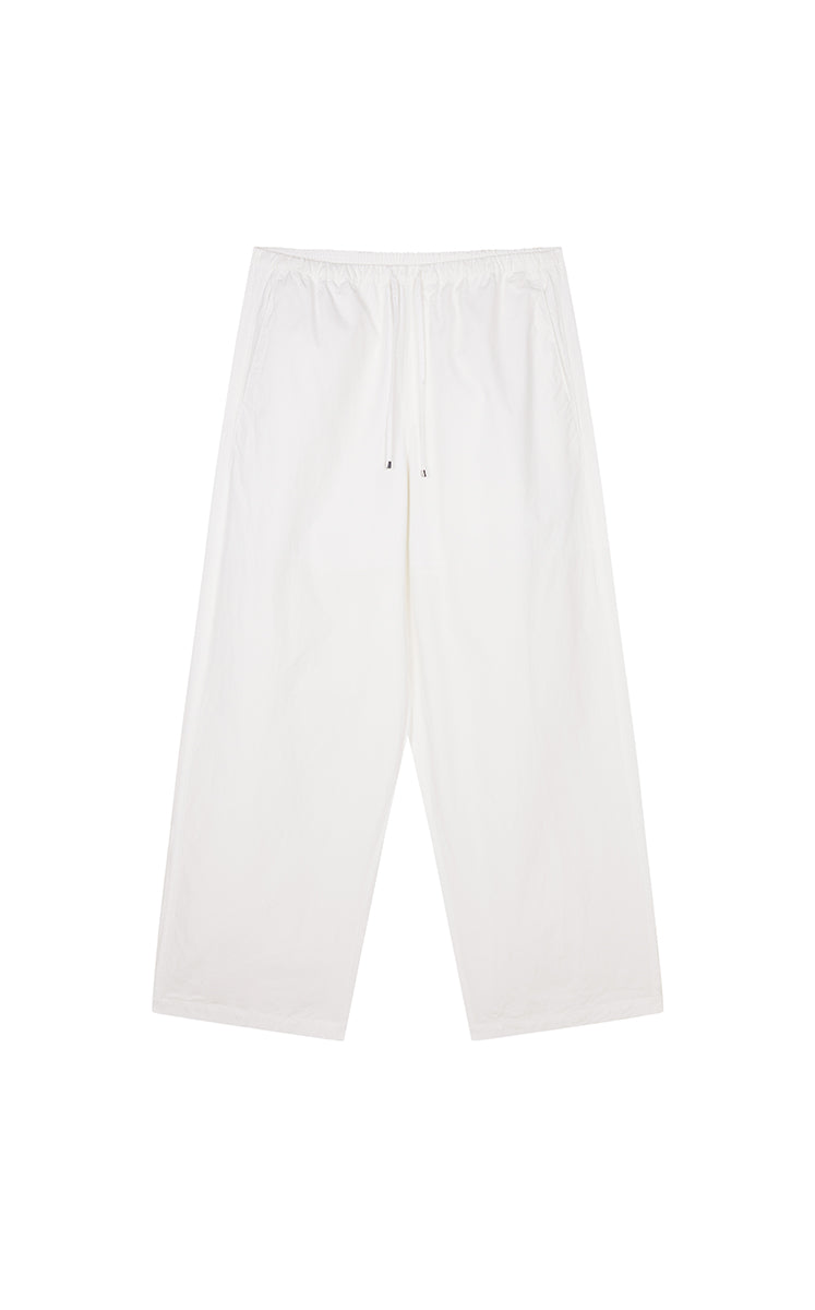 Pants / JNBY Cotton Poplin Drawstring Wide-Leg Pants Ecru-1