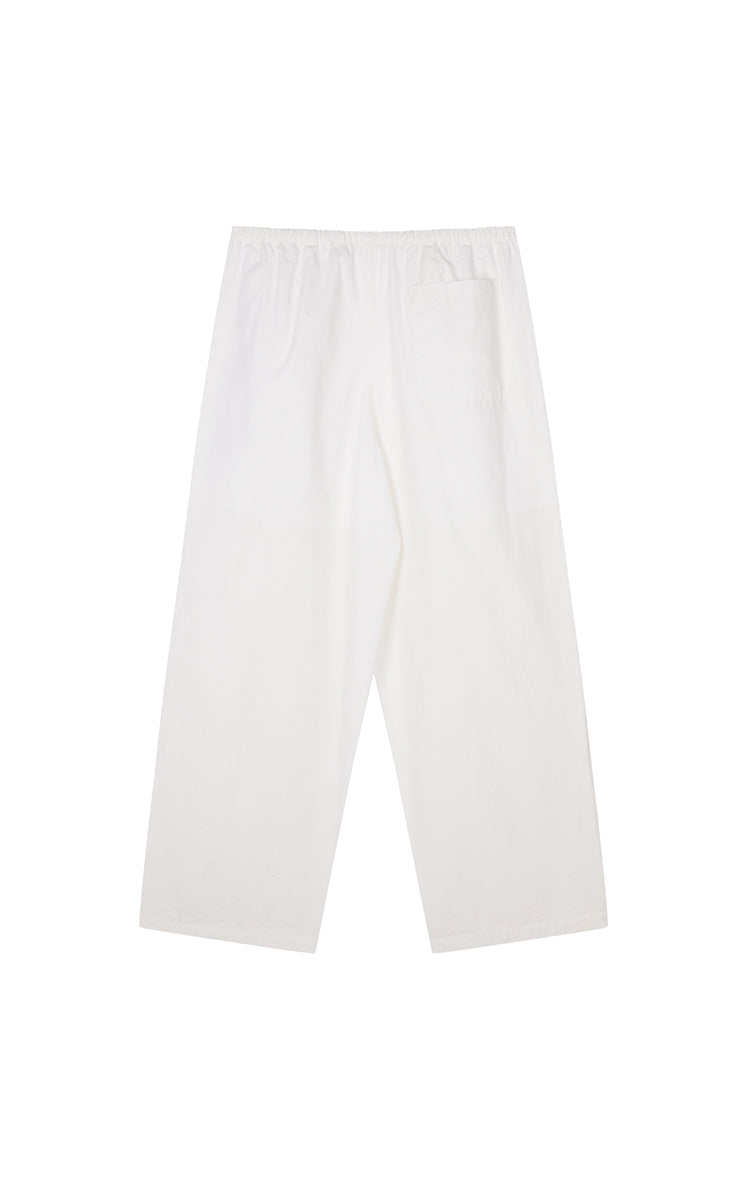 Pants / JNBY Cotton Poplin Drawstring Wide-Leg Pants Ecru-1