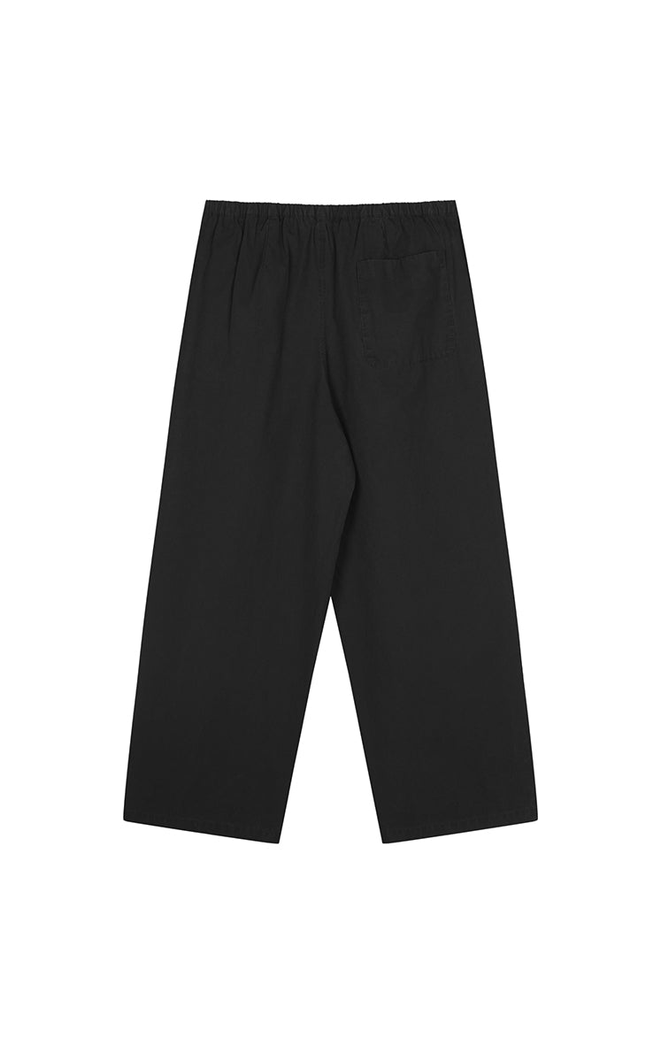 Pants / JNBY Cotton Poplin Drawstring Wide-Leg Pants Black-2