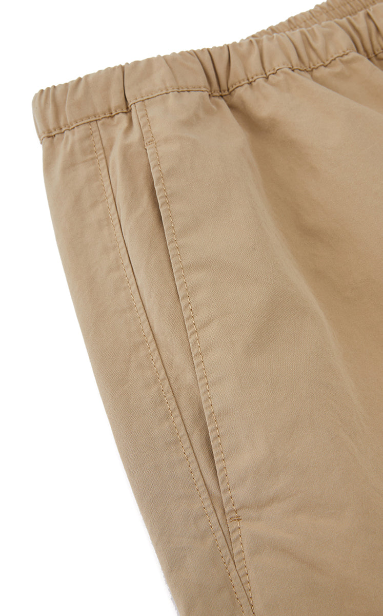 Pants / JNBY Cotton Poplin Drawstring Wide-Leg Pants Mustard Khaki-3
