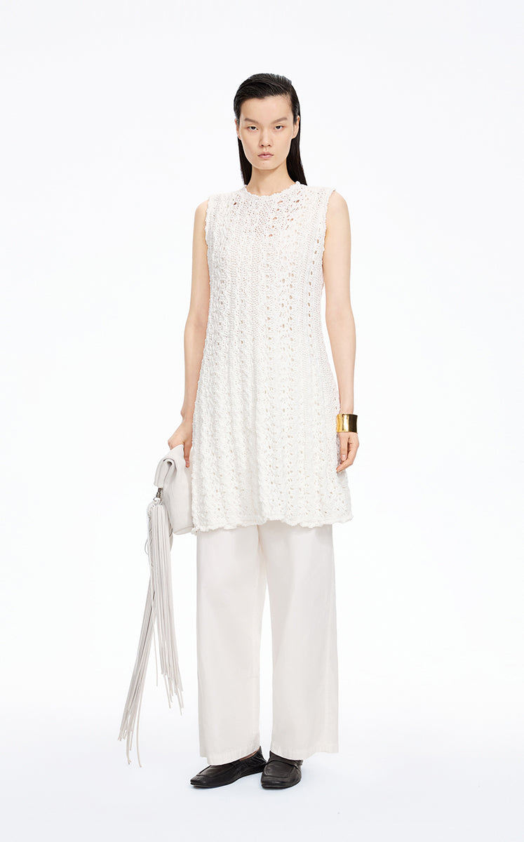 Pants / JNBY Cotton Poplin Drawstring Wide-Leg Pants Ecru-1