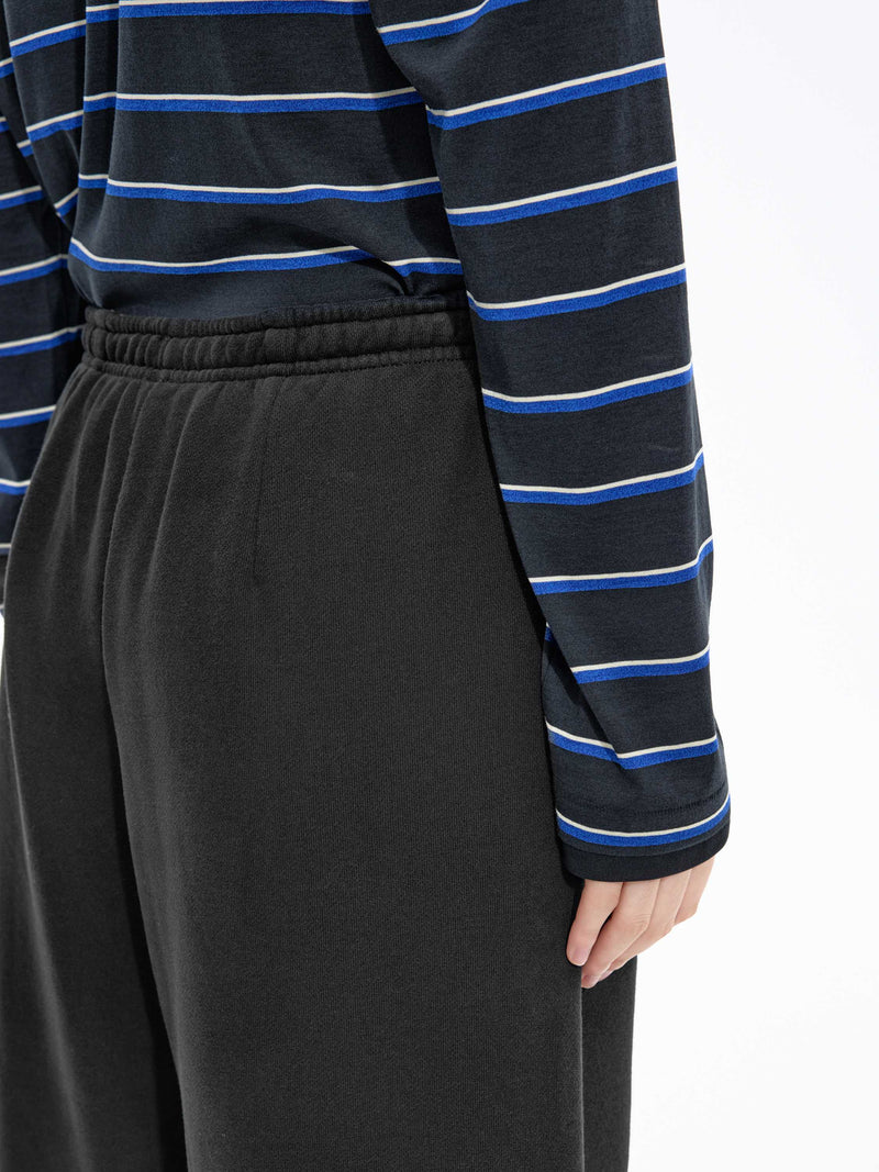 Pants / JNBY Cotton Straight-Leg Drawstring Trousers Black-1