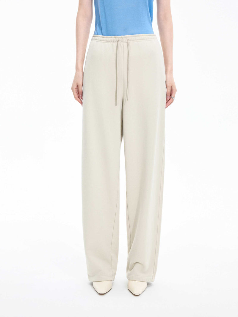 Pants / JNBY Cotton Straight-Leg Drawstring Trousers Beige-2