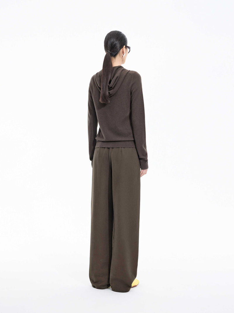 Pants / JNBY Cotton Straight-Leg Drawstring Trousers Dark Taupe-3
