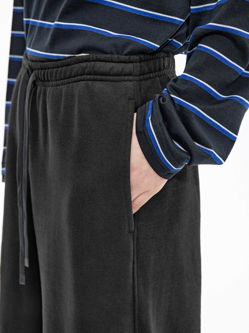 Pants / JNBY Cotton Straight-Leg Drawstring Trousers Black-1
