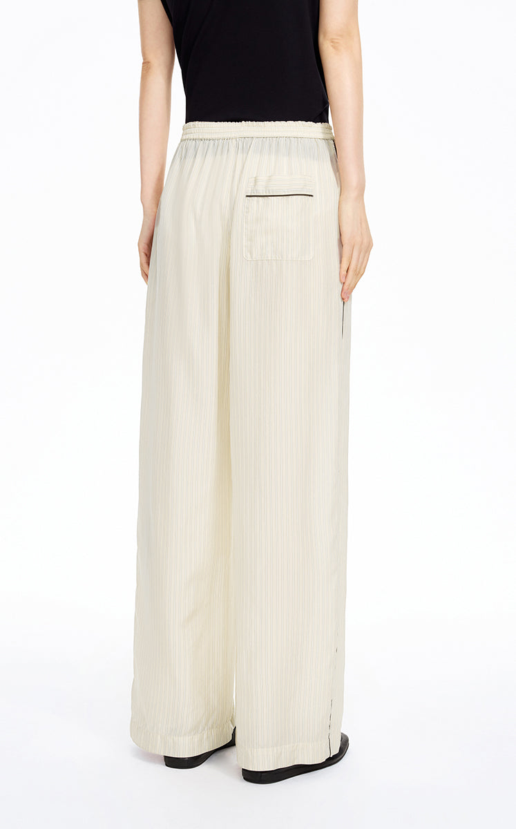 Pants / JNBY Cupro Straight-Leg Extra-Long Pants Oatmeal Marl-2