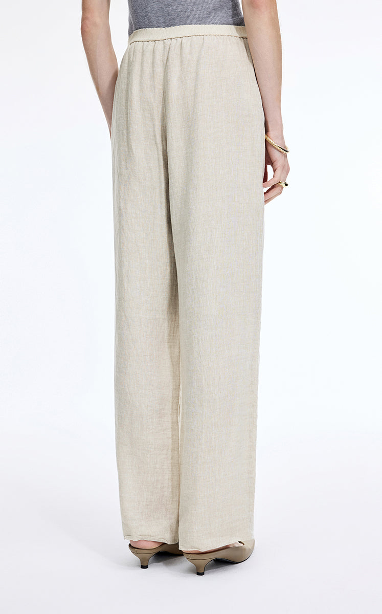 Pants / JNBY Dew-Retted Linen Wide-Leg Pants Natural-1