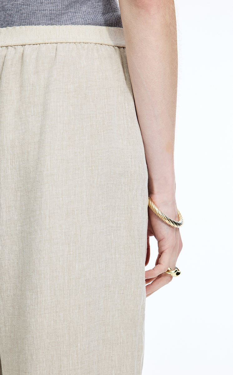 Pants / JNBY Dew-Retted Linen Wide-Leg Pants Natural-1
