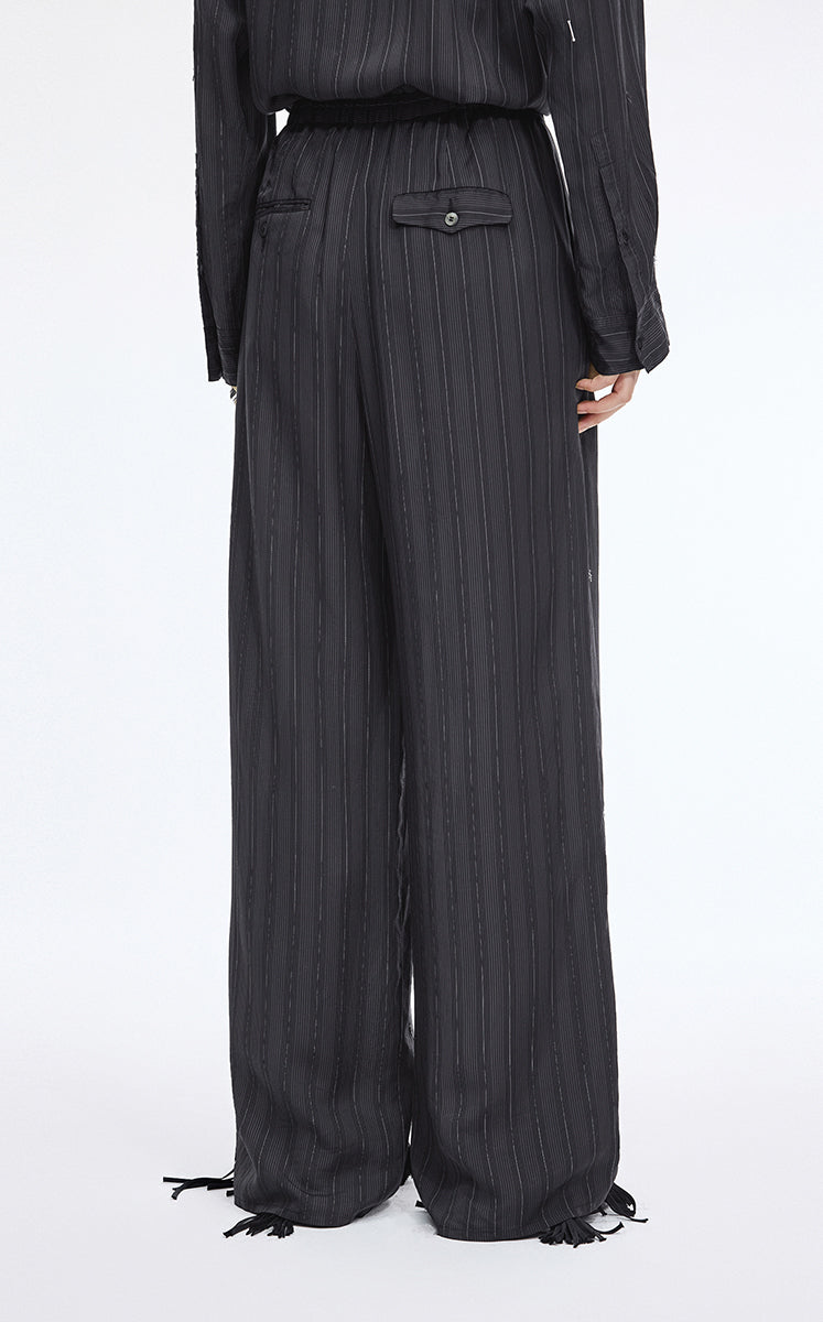 Pants / JNBY Embellished Wide-Leg Cupro Pants Grey Marl-1