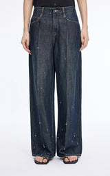 Pants / JNBY Embellished Wide-Leg Denim Jeans