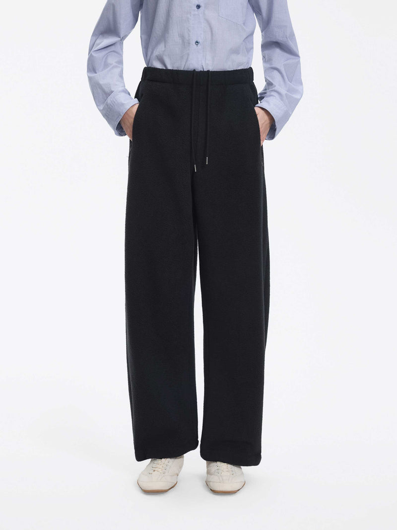 Pants / JNBY Fleece Banana Cut Drawstring Trousers Near Black-1