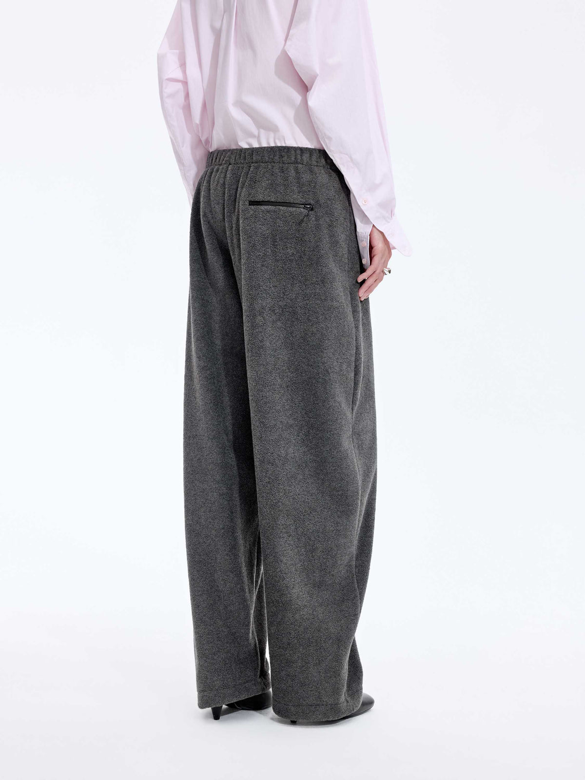 Pants / JNBY Fleece Banana Cut Drawstring Trousers Dark Heather Grey-2