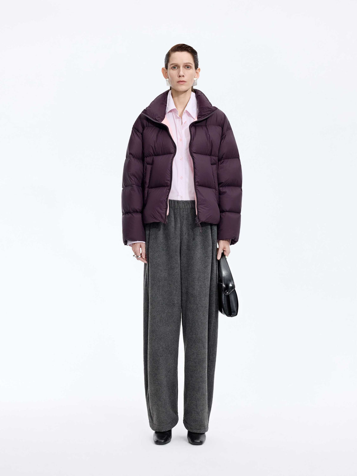 Pants / JNBY Fleece Banana Cut Drawstring Trousers Dark Heather Grey-2