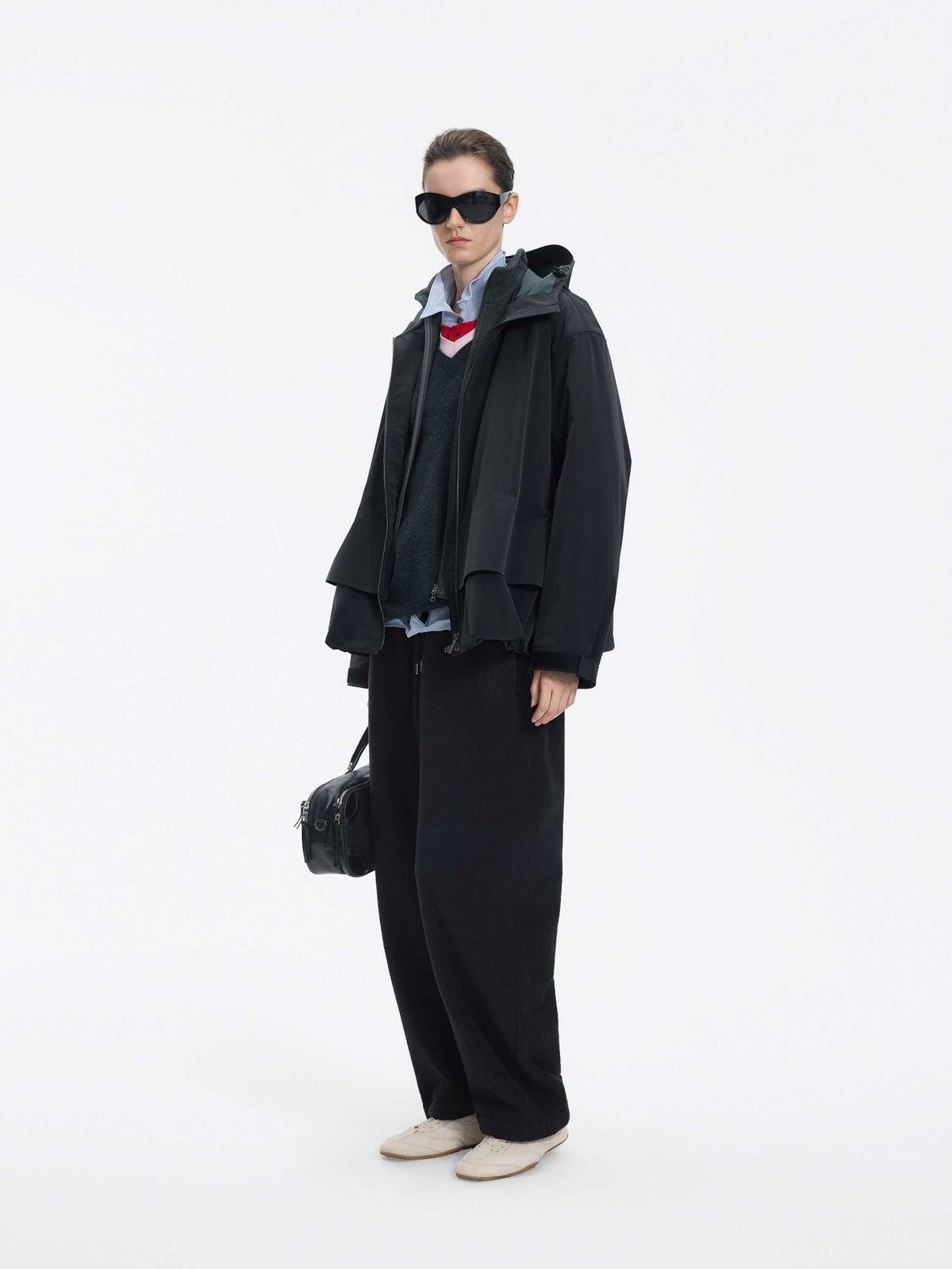 Pants / JNBY Fleece Banana Cut Drawstring Trousers Near Black-1