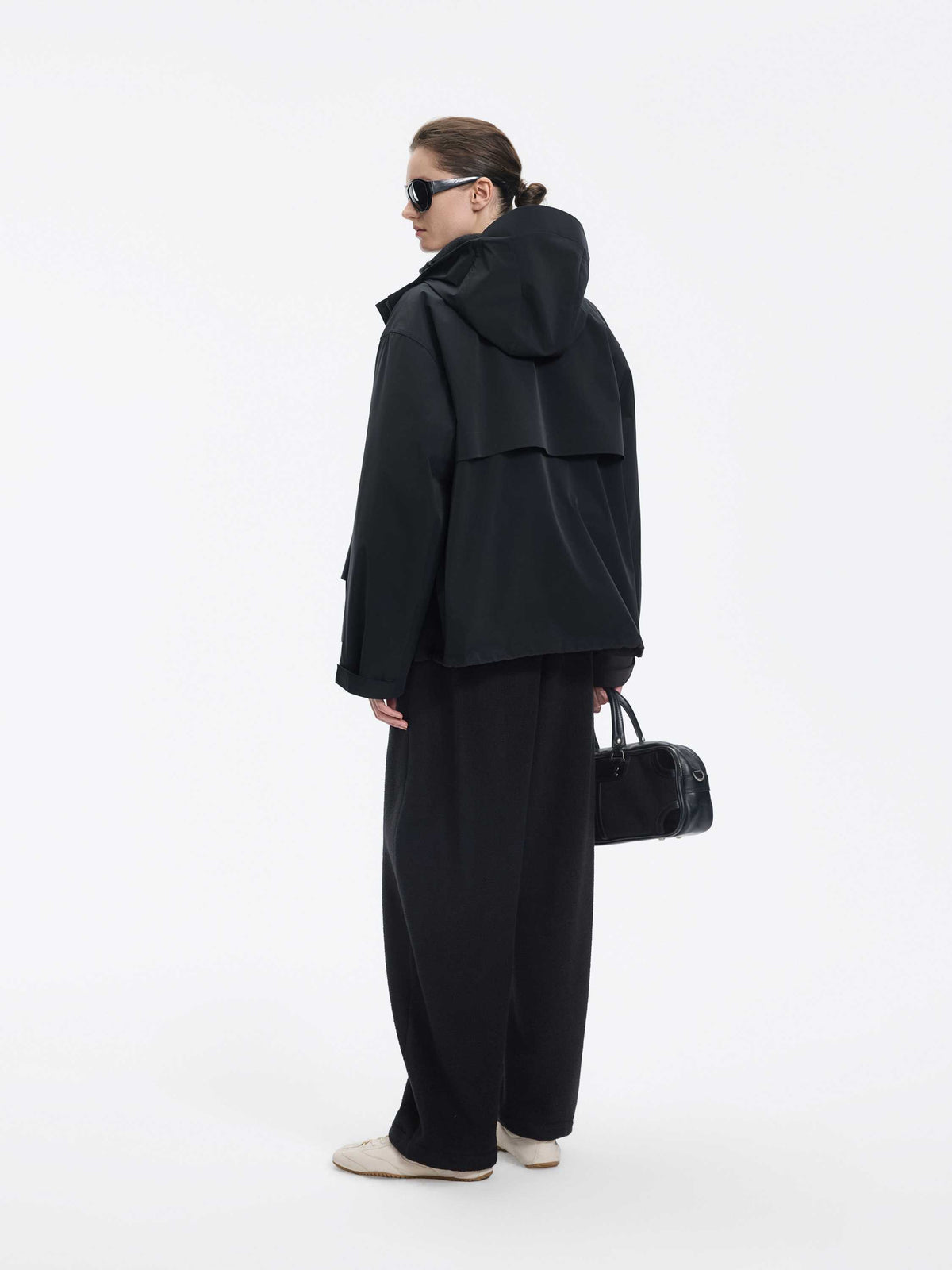 Pants / JNBY Fleece Banana Cut Drawstring Trousers Near Black-1
