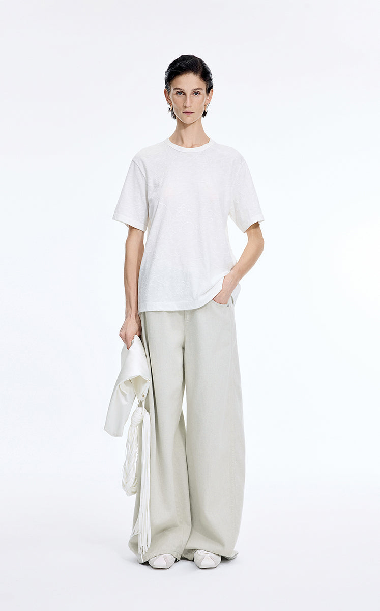 Pants / JNBY Loose Eco Banana Jeans White Denim-1