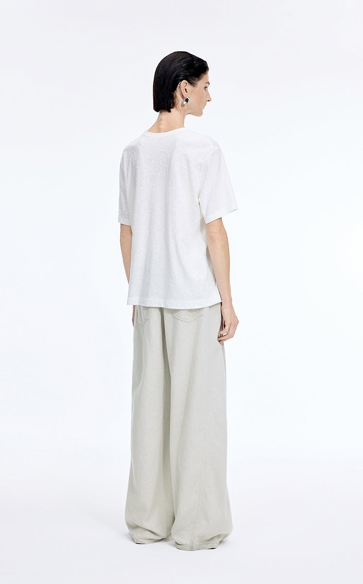 Pants / JNBY Loose Eco Banana Jeans White Denim-1