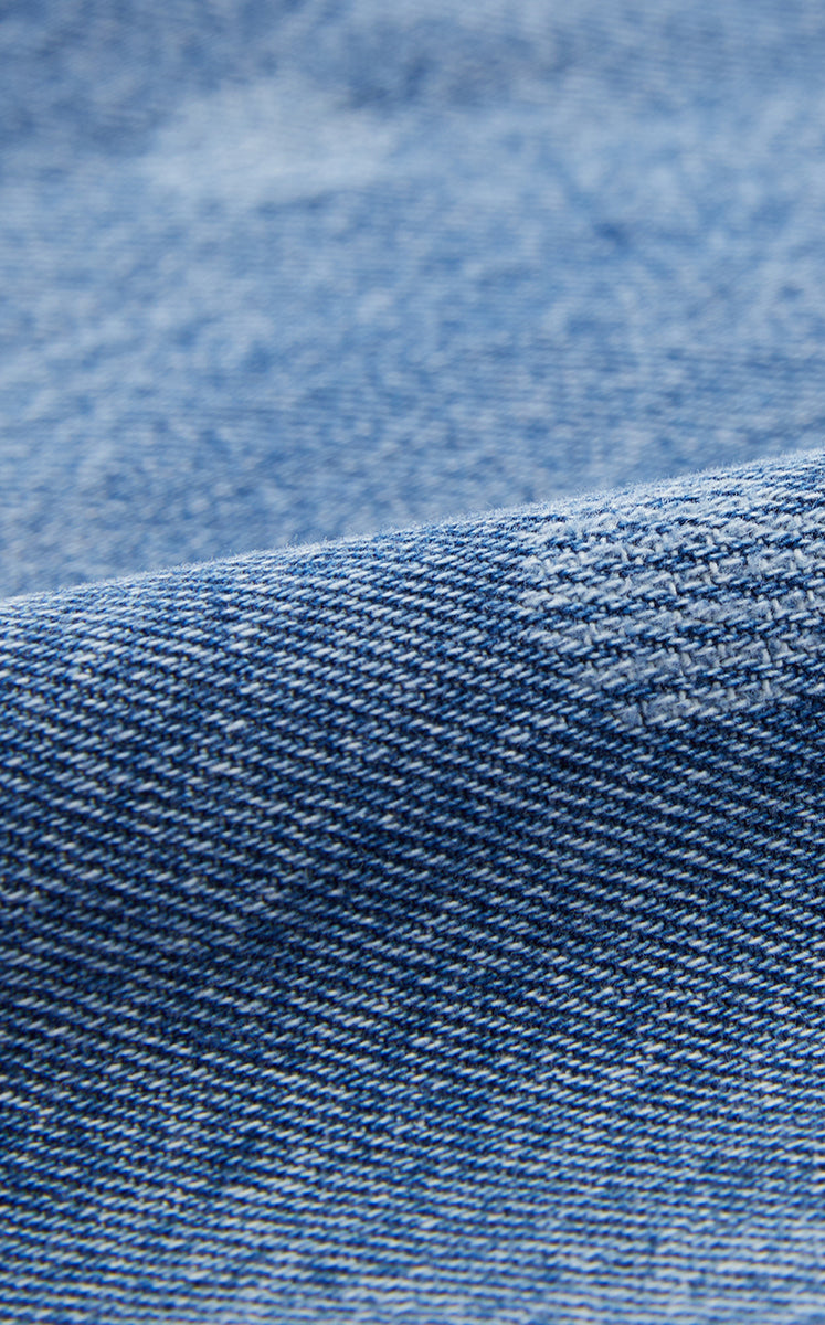 Pants / JNBY Polka-Dot Distressed Wide-Leg Jeans Washed Denim Blue-2