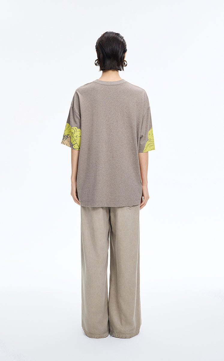 Pants / JNBY Wide-Leg Drawstring Lyocell Jeans Taupe-1