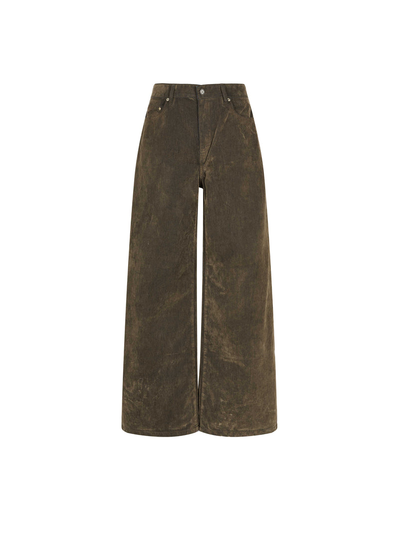 Pants / JNBY Wide Leg Corduroy Flare Jeans Dark Olive Green-1