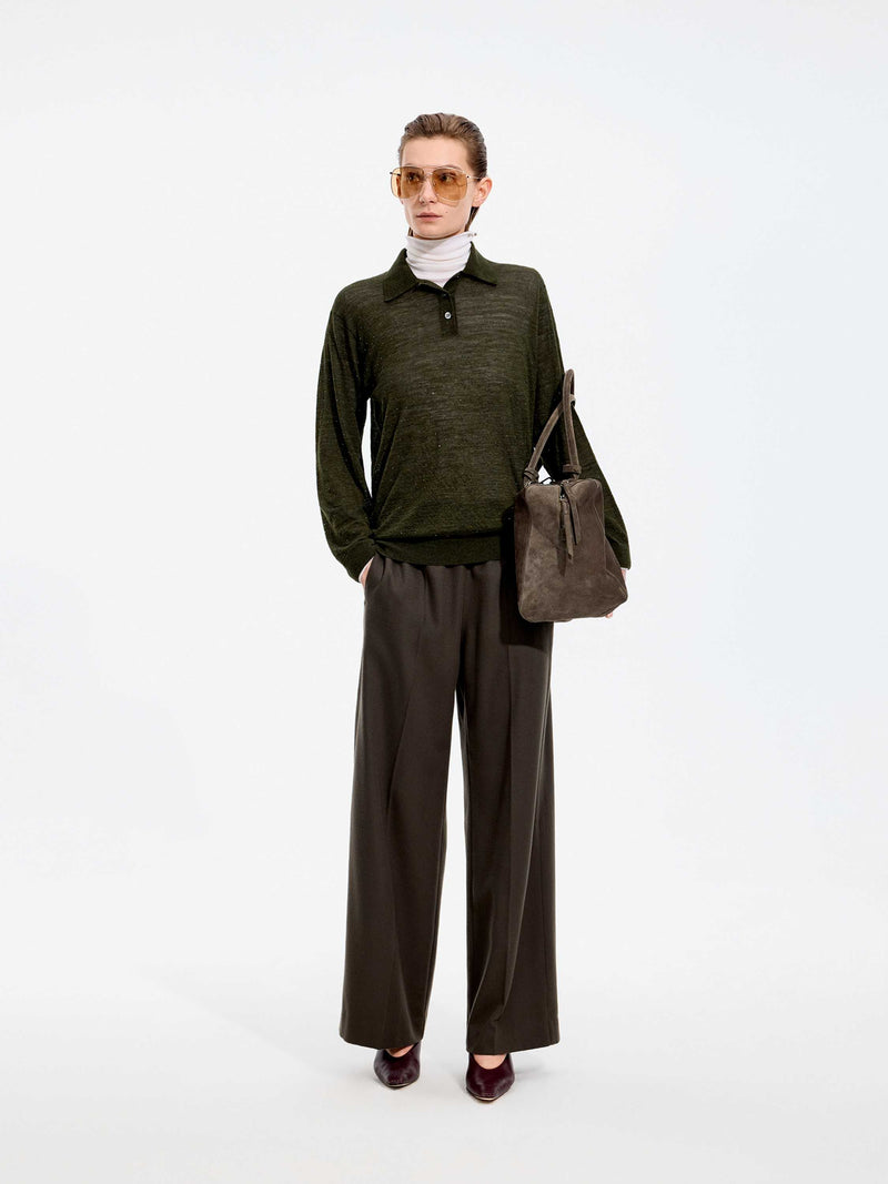 Pants / JNBY Wool Cashmere Flare Trousers Grey-1