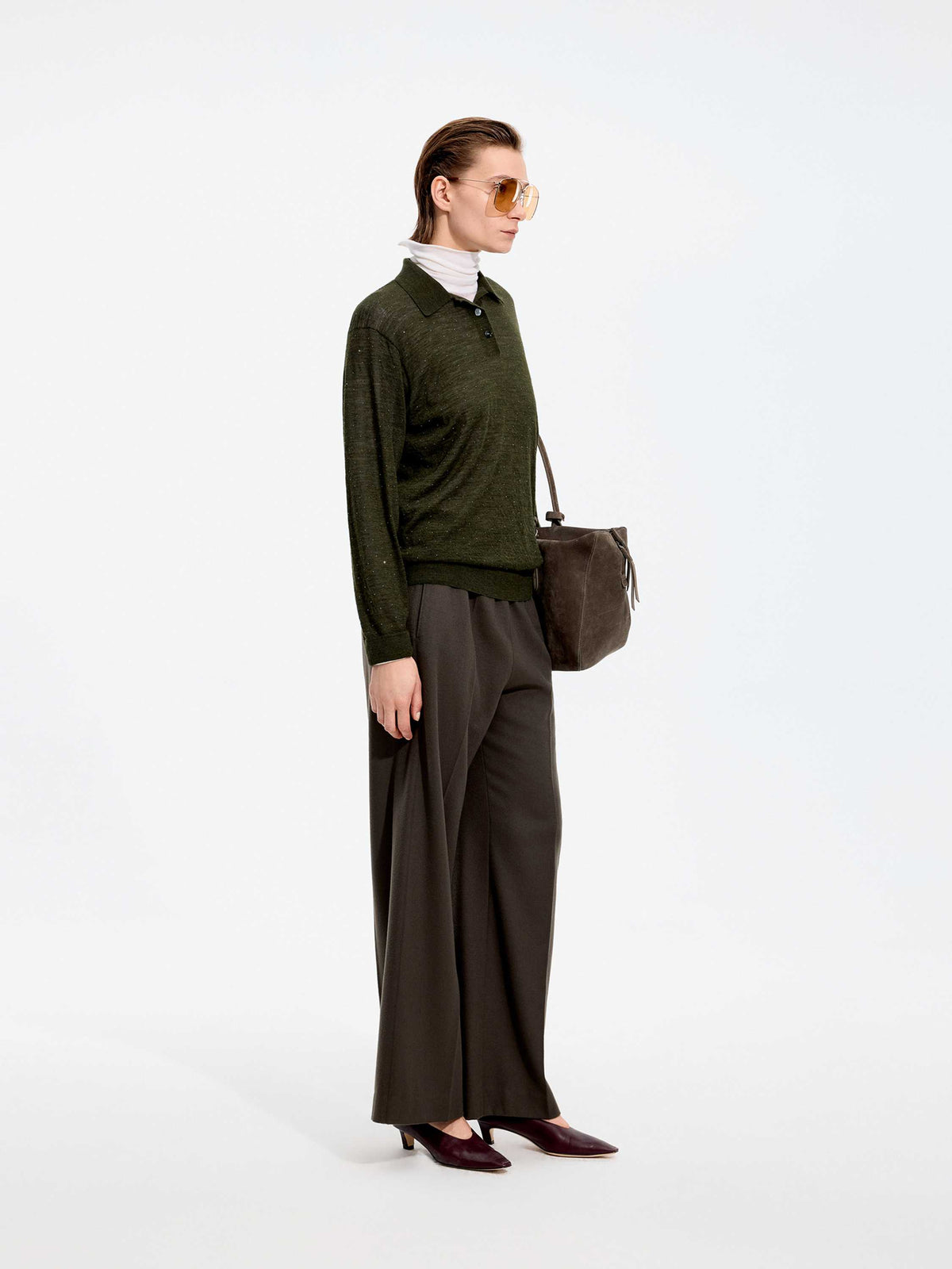 Pants / JNBY Wool Cashmere Flare Trousers Grey-1