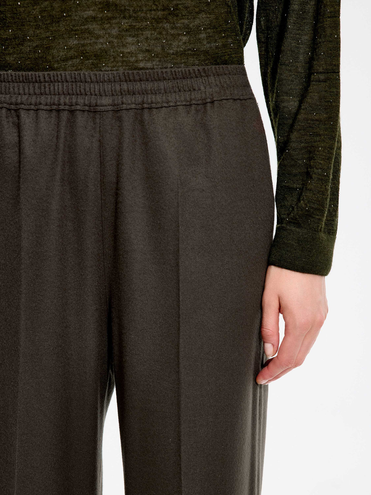 Pants / JNBY Wool Cashmere Flare Trousers Grey-1