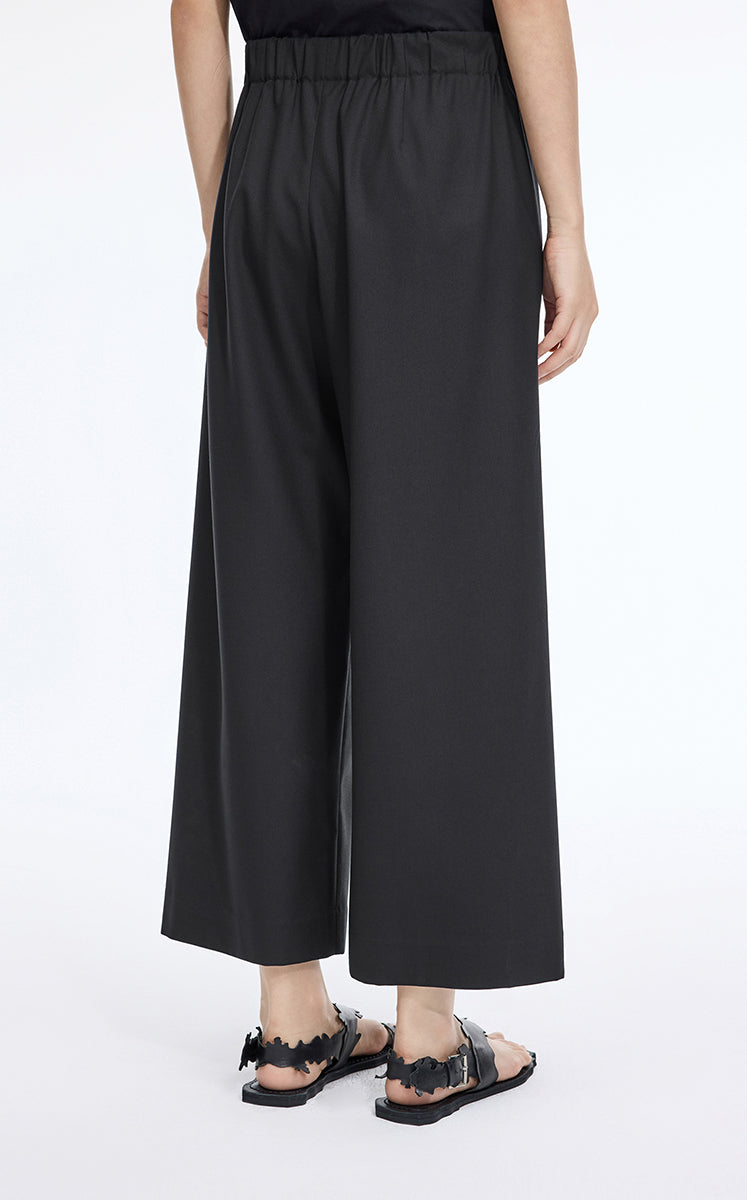 Pants / JNBY Wool Cropped Straight-Leg Pants Black-1