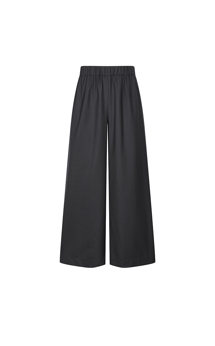 Pants / JNBY Wool Cropped Straight-Leg Pants Black-1
